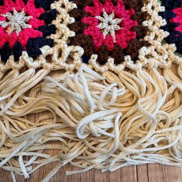 Boho Purse Crochet Multicolor Purse Fringe Bag NEW FAST SHIP Travel Bag - Picture 4 of 4